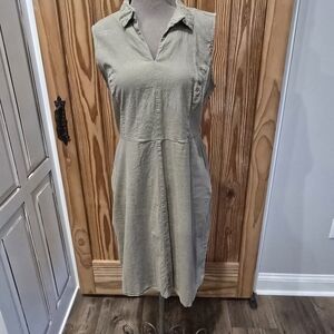 T Tahari Olive Green Sleeveless Dress